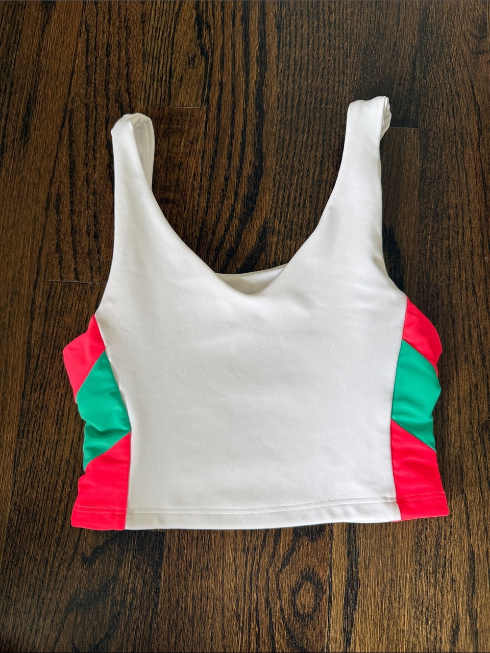 Tiger Friday Girls White Crop Tank Top with Firebird & Teal Accents Adult XS